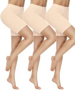 Yeblues Damen Shorts Radlerhose Kurze, 3er Pack Anti Scheuern Unterhose für unter Kleider, Nahtlos Hohe Taille Frauen Panties Hotpants Damenunterhosen Unterwäsche Boxershorts für Yoga Fitness NXXL von Yeblues