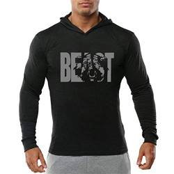 YeeHoo Beast Herren Fitness Pullover Kapuzenpullover Hoodie Langarm Sweatshirt Slim Fit von YeeHoo