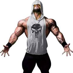 YeeHoo Herren Sport Tank Top mit Kapuze Muskelshirt für Training Gym Fitness & Bodybuilding von YeeHoo