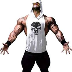 YeeHoo Herren Sport Tank Top mit Kapuze Muskelshirt für Training Gym Fitness & Bodybuilding von YeeHoo