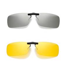 YeeHoo Polarisierte Clip-on Driving Sonnenbrille Flip up Clips Sonnenbrille über Brillengläsern für Frauen und Männer, die im Freien unterwegs sind von YeeHoo
