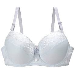 Yeehliny Damen Push Up BH mit Blumen Spitze Bügel BH Gepolstert Elegant 3/4 Tasse Bügel-BH Übergröße Comfort Bra Plunge Bra Unterwäsche von Yeehliny