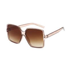 Yeehliny Vintage Sonnenbrille groß Retro übergroße Quadratische Sonnenbrille für Damen Herren Schwarz Brille Rechteckige Sonnenbrillen Sunglasses Polarisierte Sonnenbrille Modebrille (Coffee) von Yeehliny