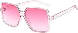 Yeehliny Vintage Sonnenbrille groß Retro übergroße Quadratische Sonnenbrille für Damen Herren Schwarz Brille Rechteckige Sonnenbrillen Sunglasses Polarisierte Sonnenbrille Modebrille (Rosa) von Yeehliny