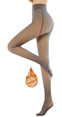 Yeeteepot Damen Strumpfhosen Warm Fleece Pantyhose Perfekt Beine Abnehmen Plüschstrümpfe Gefälschte Durchscheinend Pantyhose Thermo Verdickte Leggings (Kaffee-220g) von Yeeteepot