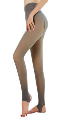 Yeeteepot Damen Strumpfhosen Warm Fleece Pantyhose Perfekt Beine Abnehmen Plüschstrümpfe Gefälschte Durchscheinend Pantyhose Thermo Verdickte Leggings (Kaffee-B-220g) von Yeeteepot