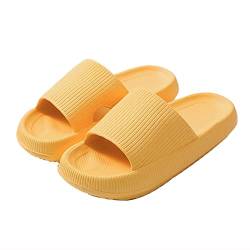 Yeeteepot Herren Damen Badeschlappen Cozislides Dusch Badeschuhe Bequeme Home Slippers Wolke Hausschuhe Badelatschen Sommer Rutschfeste Pantoffeln, Gelb 36/37 EU von Yeeteepot