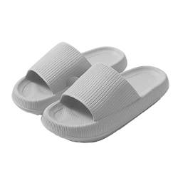 Yeeteepot Herren Damen Badeschlappen Cozislides Dusch Badeschuhe Bequeme Home Slippers Wolke Hausschuhe Badelatschen Sommer Rutschfeste Pantoffeln, Grau 38/39 EU von Yeeteepot