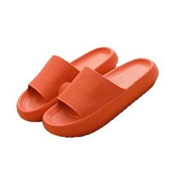 Yeeteepot Herren Damen Badeschlappen Cozislides Dusch Badeschuhe Bequeme Home Slippers Wolke Hausschuhe Badelatschen Sommer Rutschfeste Pantoffeln, Orange 38/39 EU von Yeeteepot