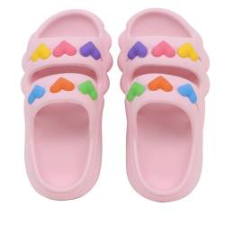 Yeeteepot Kinder Badelatschen Sommer Hausschuhe Mädchen Damen Weiche Badeschlappen Cozy Slides Schlappen Pantoletten Rutschfeste Strand Sandalen Rosa 40/41 EU von Yeeteepot