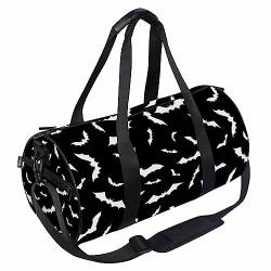 Yekiua Blauer Marmor Duffle Bag Golden Marble Liquid Texture Gym Bag for Women Man Student Luggage Bag for Travel, Schwarze Schläger 01 von Yekiua