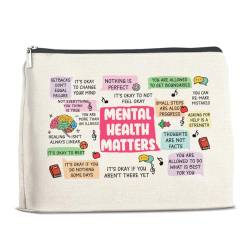 Mental Health Gifts for Women, Inspirational Mental Health Makeup Bag, Positive Affirmations Gifts, Motivational Gift for Friends Mom Daughter Sister Bestie, Self Love Gifts Mental Health Cosmetic von YeleY
