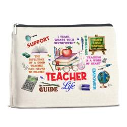 YeleY Best Teacher Gifts for Women - Thank You Gifts for Teacher From Student - Teacher Gift Ideas - Teacher Makeup Bag Cosmetic Bag Makeup Zipper Pouch, Mehrfarbig von YeleY