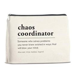 Chaos-Koordinator-Geschenk für Frauen – Dankeschön für Chef, Coach, Manager, Lehrer, Kollegen, Definition, Make-up-Tasche, Kosmetiktasche, Make-up-Tasche mit Reißverschluss, Mehrfarbig von YeleY