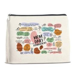 YeleY Gifts for Mom, Inspirational Mom Gifts Makeup Bag, Motivational Gifts for Mother Mum Mama Mommy New Mom, Mom Daily Affirmations, Best Mom Cosmetic Bag, Mehrfarbig von YeleY