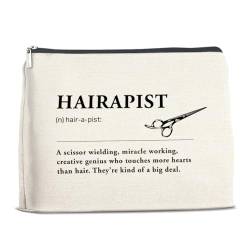 YeleY Hairapist Gifts – Haarstylisten-Geschenke für Frauen – Geschenk für Friseure – Make-up-Tasche – Hairapist Definition Kosmetiktasche Make-up Reißverschlusstasche, Mehrfarbig von YeleY