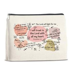 YeleY Inspirierende christliche Geschenke für Frauen, spirituelle Ermutigung, Geschenke, Make-up-Tasche, religiös für Mutter, Tochter, Schwester, BFF-Freunde, Bibelvers Geschenk, Kosmetiktasche, von YeleY