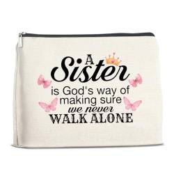 YeleY Sister Gifts, Sister Makeup Bag Gifts for Birthday Christmas Gradaution, Long Distance Sister Gift, Sister Cosmetic Bag Pouch, Mehrfarbig von YeleY