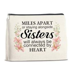 YeleY Sister Gifts, Sister Makeup Bag Gifts for Birthday Christmas Graduation, Best Sister Cosmetic Bag, Mehrfarbig von YeleY