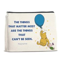 YeleY Winnie the Pooh Gifts for Women Girls Winnie the Pooh Cosmetic Makeup Bag for Teens Women Girls Friends Pooh Bear Makeup Zipper Pouch, Mehrfarbig von YeleY