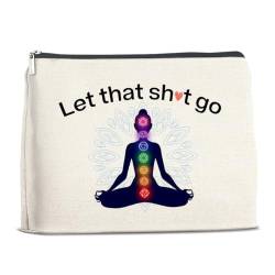 Yoga-Geschenke für Yoga-Liebhaber – Geschenke für Yoga-Liebhaber Frauen – Yoga-Mädchen-Geschenke – Yoga-Mädchen-Make-up-Tasche, Kosmetiktasche, Make-up-Tasche mit Reißverschluss, Mehrfarbig von YeleY