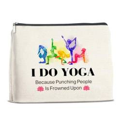 Yoga-Mädchen-Geschenke – Geschenke für Yoga-Liebhaber Frauen – Geschenkideen für Yoga-Liebhaber – lustige Make-up-Tasche für Yoga-Liebhaber – Kosmetiktasche mit Reißverschluss, Mehrfarbig von YeleY