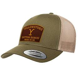 YellowStone Offizielles Lizenzprodukt Premium Trucker Cap (Olive-Khaki), Einheitsgröße von Yellowstone