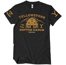 Yellowstone Offizielles Lizenzprodukt Barn Groß & Hoch Herren T-Shirt (Schwarz), XXXX-Large von Yellowstone