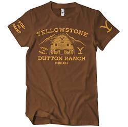 Yellowstone Offizielles Lizenzprodukt Barn Herren T-Shirt (Braun), Mittel von Yellowstone
