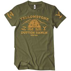 Yellowstone Offizielles Lizenzprodukt Barn Herren T-Shirt (Olive), Groß von Yellowstone