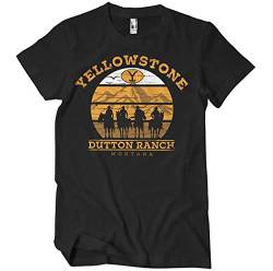 Yellowstone Offizielles Lizenzprodukt Cowboys Herren T-Shirt (Schwarz), Mittel von Yellowstone