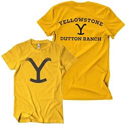 Yellowstone Offizielles Lizenzprodukt Dutton Ranch Brand Herren T-Shirt (Gold), Mittel von Yellowstone