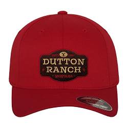 Yellowstone Offizielles Lizenzprodukt Dutton Ranch Flexfit Cap (Rot), Groß/X-Large von Yellowstone