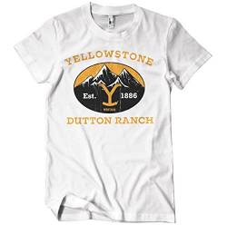 Yellowstone Offizielles Lizenzprodukt Dutton Ranch Montana - Est. 1883 Herren T-Shirt (Weiß), X-Large von Yellowstone