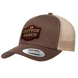 Yellowstone Offizielles Lizenzprodukt Dutton Ranch Premium Trucker Cap (Braun-Khaki), Einheitsgröße von Yellowstone