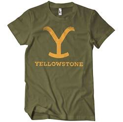 Yellowstone Offizielles Lizenzprodukt Herren T-Shirt (Olive), Klein von Yellowstone