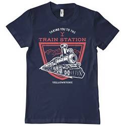 Yellowstone Offizielles Lizenzprodukt Taking You to The Train Station Herren T-Shirt (Marineblau), X-Large von Yellowstone