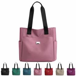 Yeluptu Large Capacity Waterproof Multi Pocket Nylon Shoulder Bag, Crossbody Bags For Women, Womens Tote Bag, Travel Tote Bags (L,Pink) von Yeluptu