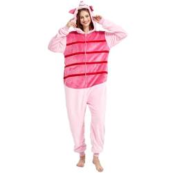 Yemnut Snug Fit Erwachsene Unisex Onesie Cosplay Kostüm, Einteiler Pyjama Halloween Homewear Anzug für Damen und Herren, Ferkel Schwein, Medium von Yemnut