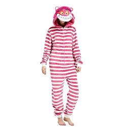 Yemnut Snug Fit Erwachsene Unisex Onesie Cosplay Kostüm, Einteiler Pyjama Halloween Homewear Anzug für Damen und Herren, Grinsekatze, Medium von Yemnut