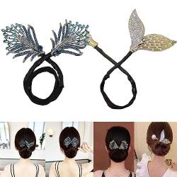 2023 Rhinestone Flower Hair Clip, Flower Rhinestone Hair Clips, Ponytail Rhinestone Hair Clips for Women Girls (2Pcs-D) von Yenisai