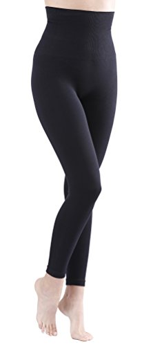 Yenita 1er Pack Damen Slim Leggings Taillen-Leggings Bauchweg Miederhose schwarz, Gr. XL von Yenita