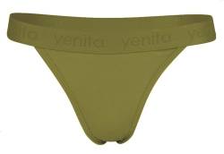 Yenita Bambus Damen Unterwäsche, Triangel BH, String Tanga aus Nachhaltiger Bambusfaser (M, String - Olive) von Yenita