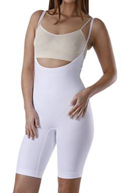 Yenita Figurformender Bodysuit, Seamless Shapewear Body mit Bein, Einteiliger Körperformer, Weiss, XXL von Yenita