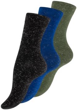 Yenita Glitzersocken für Damen mit Lurex Garn (3 Paar) (DE/NL/SE/PL, Numerisch, 39, 42, Regular, Regular, Mixed) von Yenita