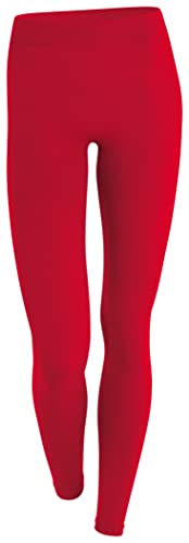 Yenita Thermoleggings Gefütterte Damen Legging mit Innenfleece im 2er Pack, Winter Seamless Thermo Legging in Rot, GR: M/L von Yenita