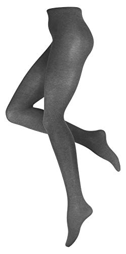 Yenita Warme Damen Baumwoll Strumpfhose, Strickstrumpfhose Uni Farben (46-48, grau) von Yenita