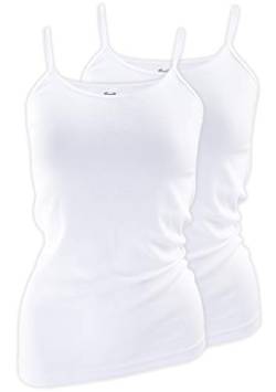 yenita Basic Cami Tank Shirt mit Spaghettiträger (2 Stück), Gr. 44/46 (L) - Weiß von Yenita