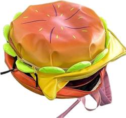 Yeooa Cheeseburger Rucksack Mehrfach Burger Rucksack Lustiges Fach Burger Rucksack Daypack Daypack Neuheit Cheeseburger Rucksack (Gelb,Eine Größe) von Yeooa