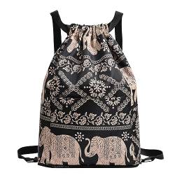 Yeria Sport Rucksäcke,Rucksack mit Kordelzug, Große Kapazität Faltbar Sport Rucksäcke, Trocken Nass Trennung, Wasserabweisender String-Rucksack für Herren Damen Kinder Jugend von Yeria